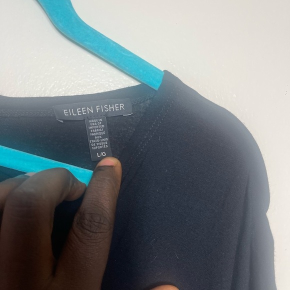 Elieen Fisher Black VISCOSE JERSEY WIDE-LEG JUMPSUIT Size L - Picture 4 of 6